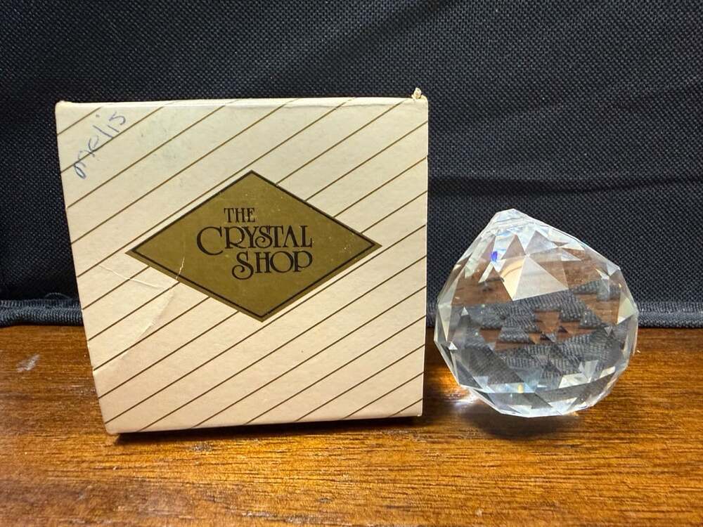 The Crystal Shop Faceted Tear Drop Crystal Paperweight Clear